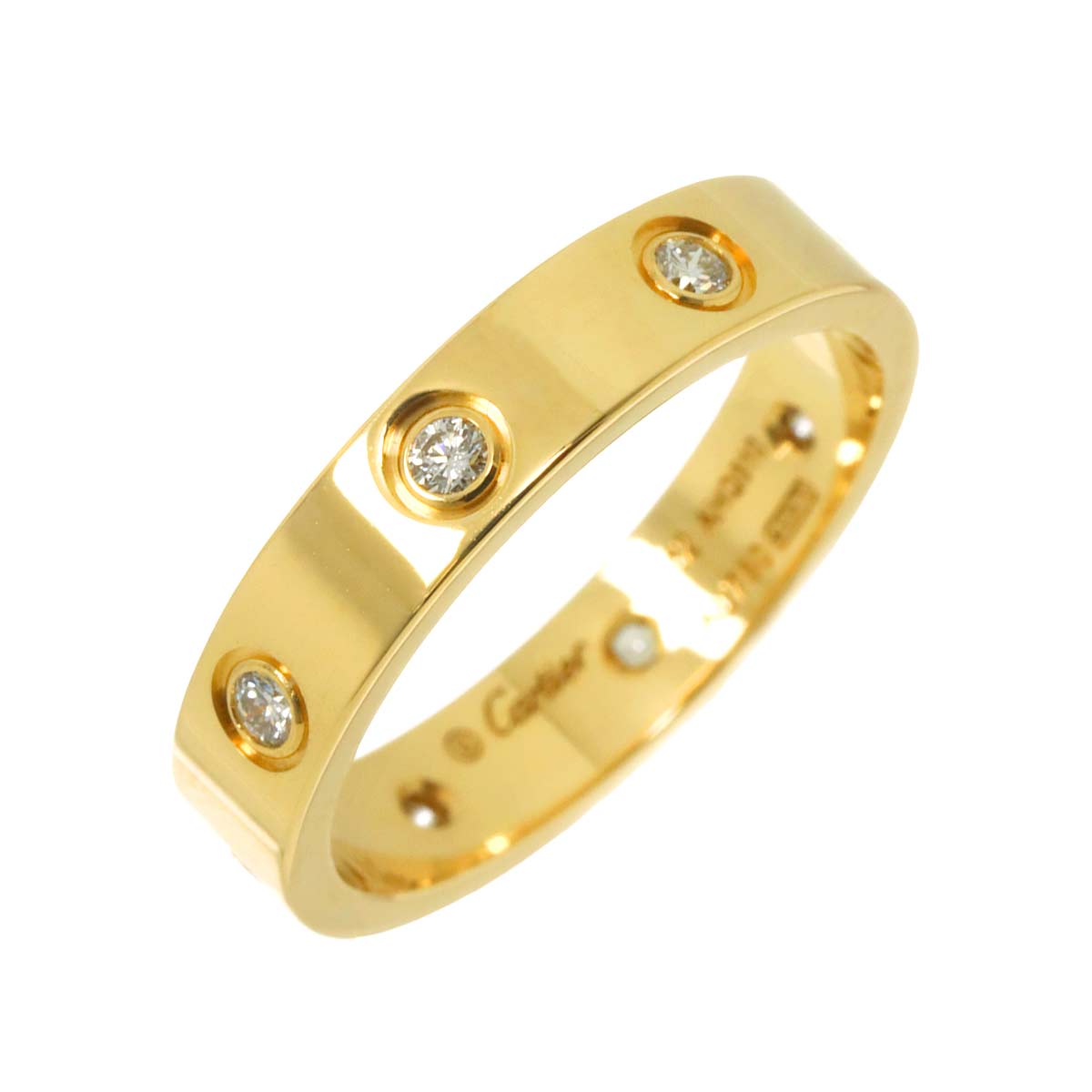 Mini Love Ring Diamond 18K Yellow Gold 750 size52 5.75-6(US)