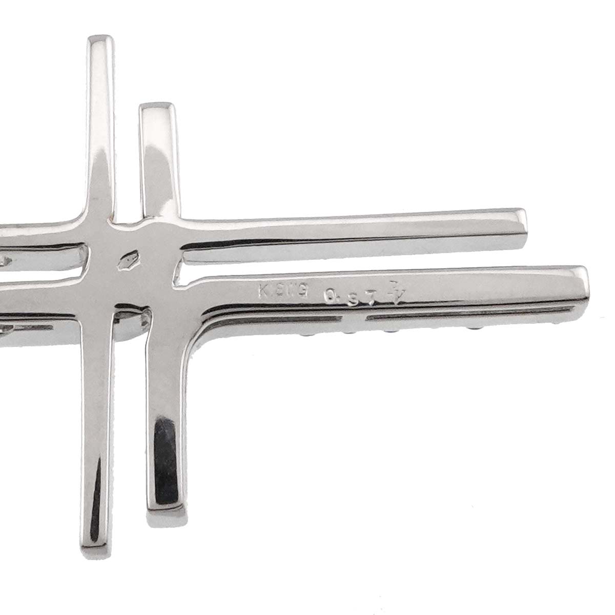Cross motif Diamond 0.37ct Necklace 18K White Gold 750