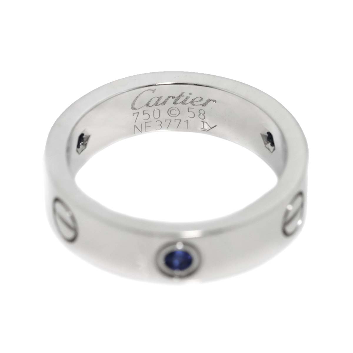 Love Ring Sapphire 18K White Gold 750 size58 8-8.25(US)