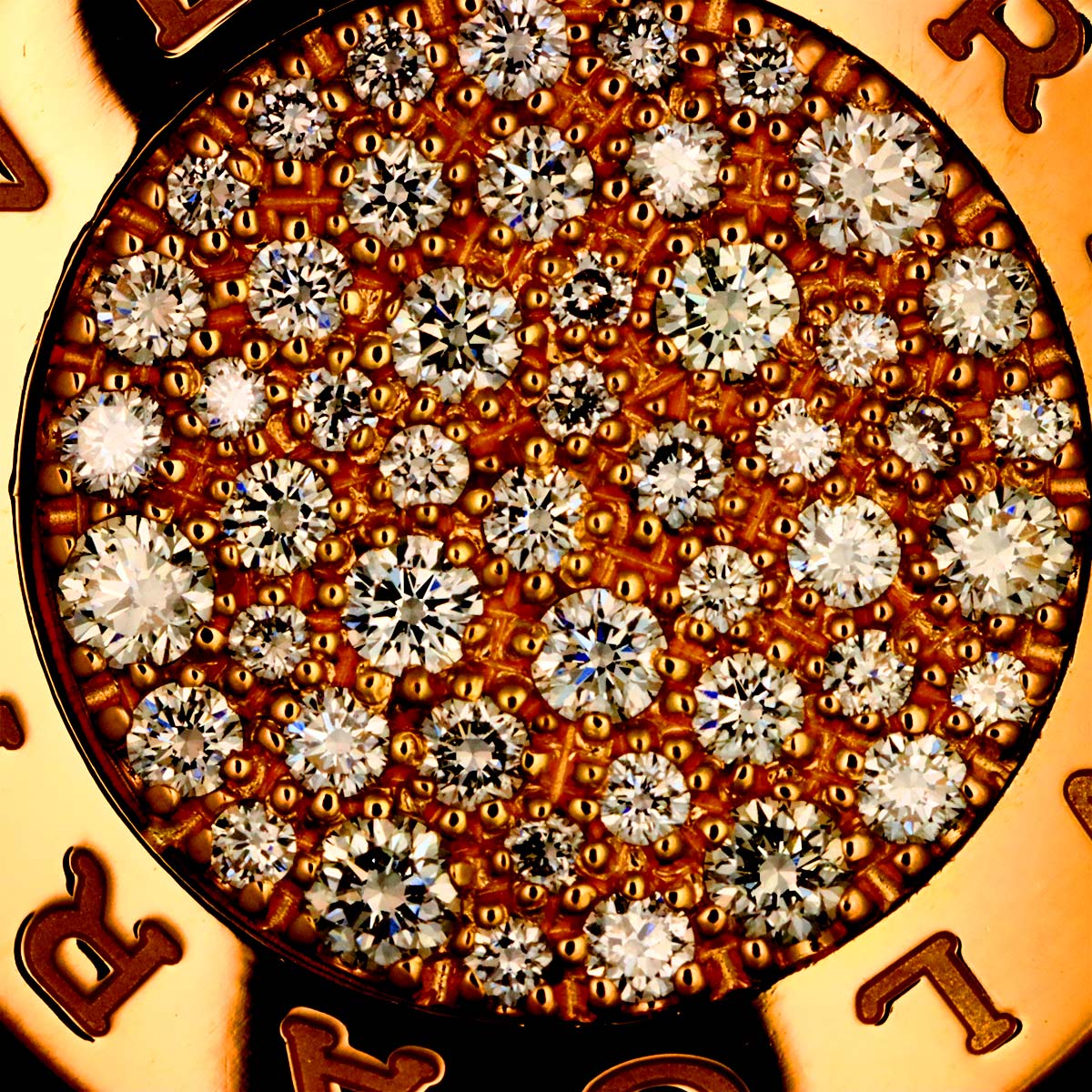 BVLGARI BVLGARI Pave Diamond Necklace 18K Pink Gold 750