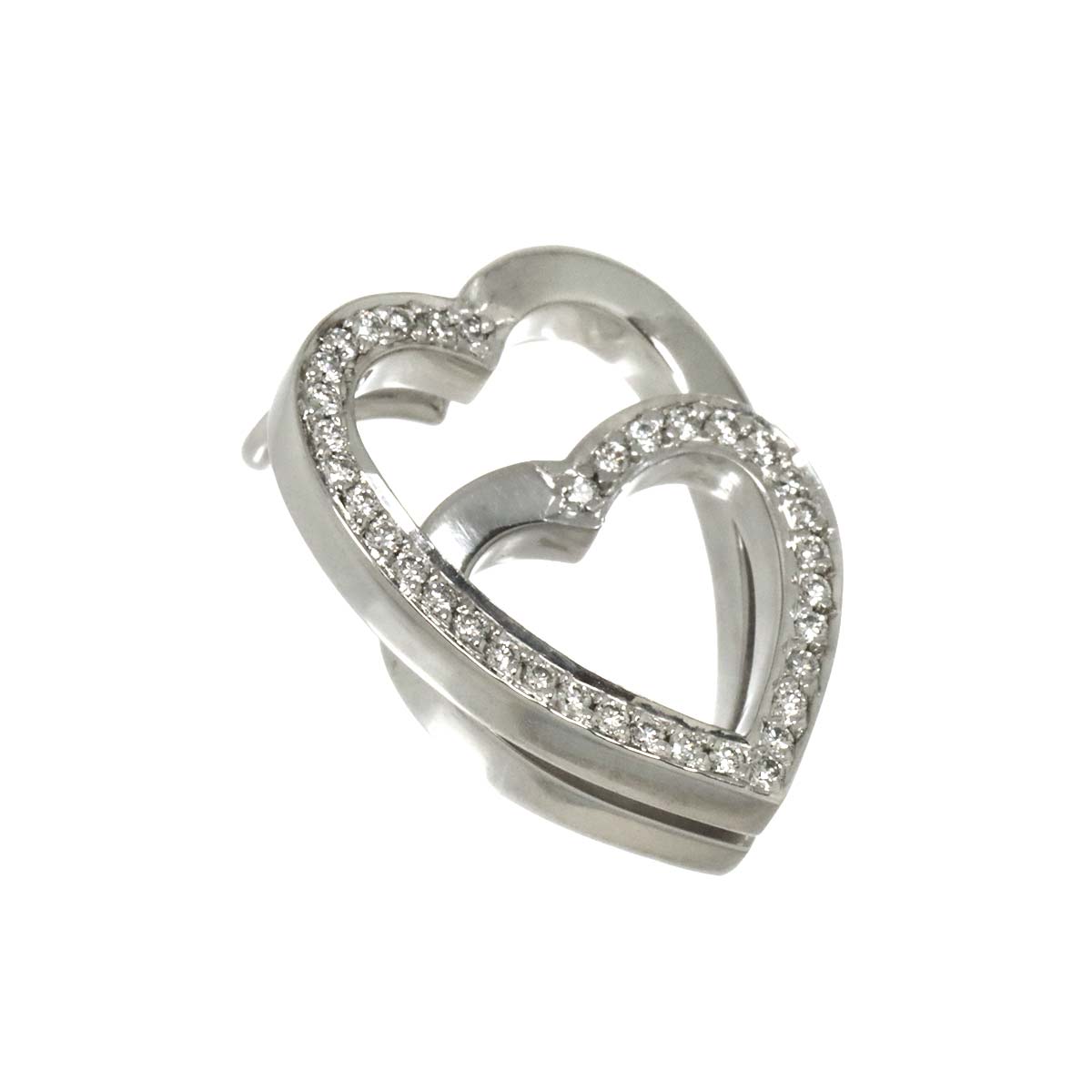Heart Diamond Pendant 18K White Gold 750