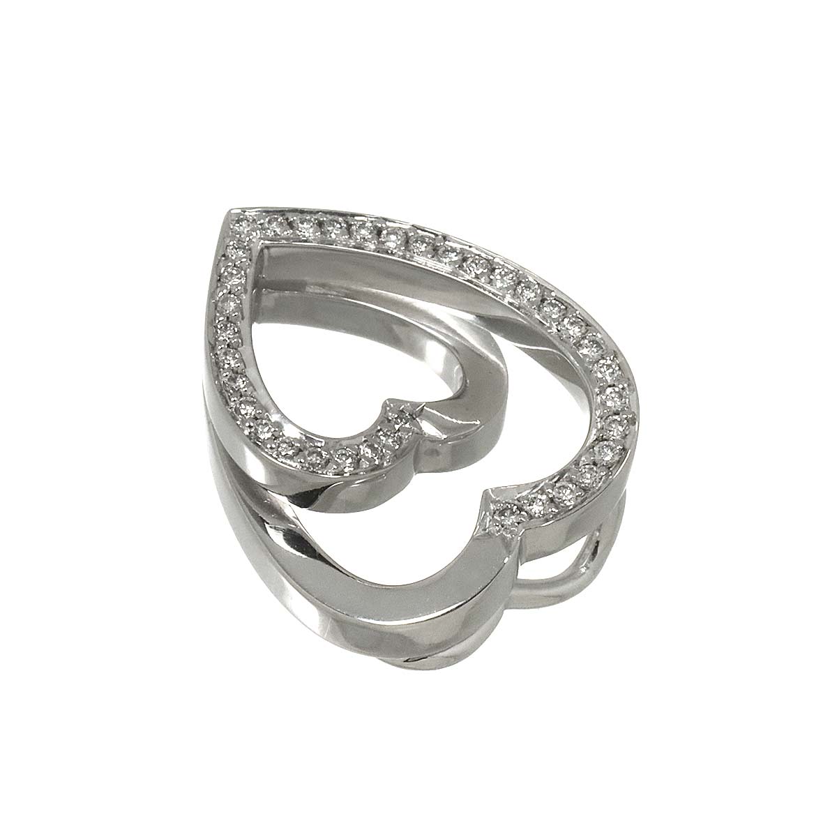 Heart Diamond Pendant 18K White Gold 750