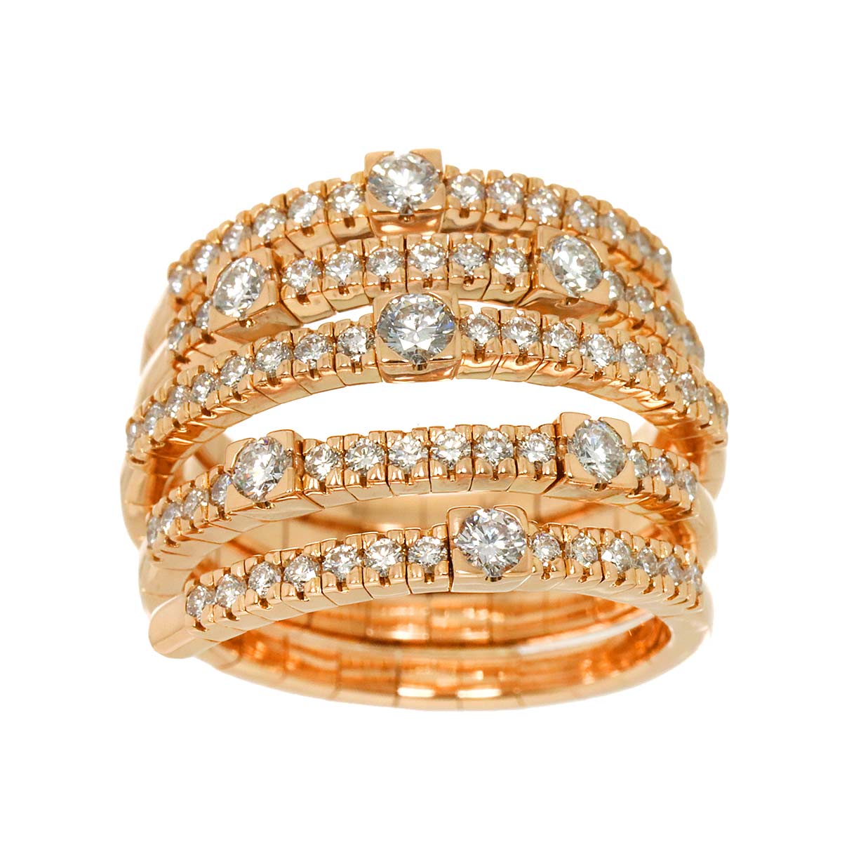 notte di san lorenzo Diamond Ring 18K PG 750 size7.5(US)