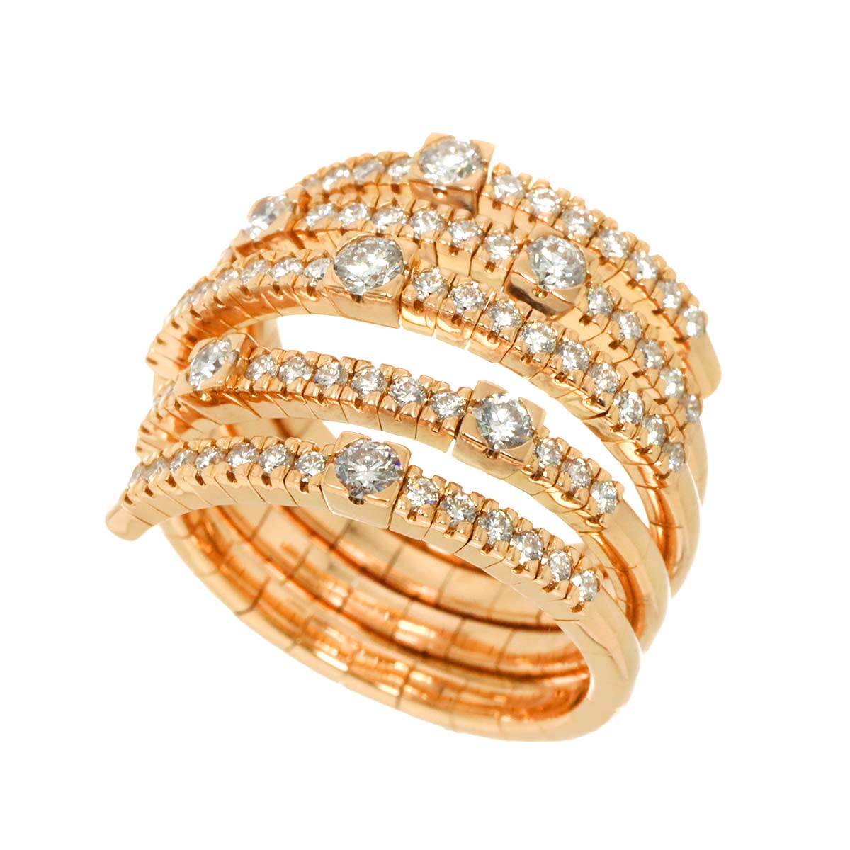 notte di san lorenzo Diamond Ring 18K PG 750 size7.5(US)