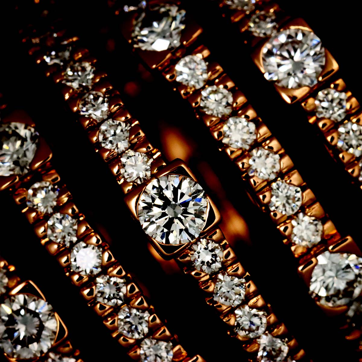 notte di san lorenzo Diamond Ring 18K PG 750 size7.5(US)