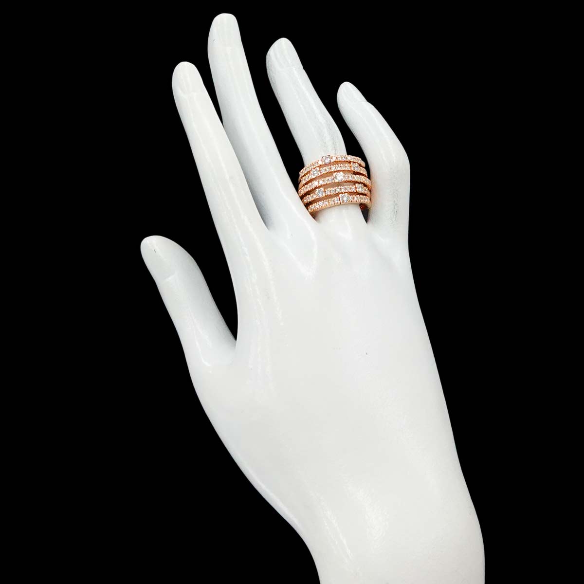 notte di san lorenzo Diamond Ring 18K PG 750 size7.5(US)