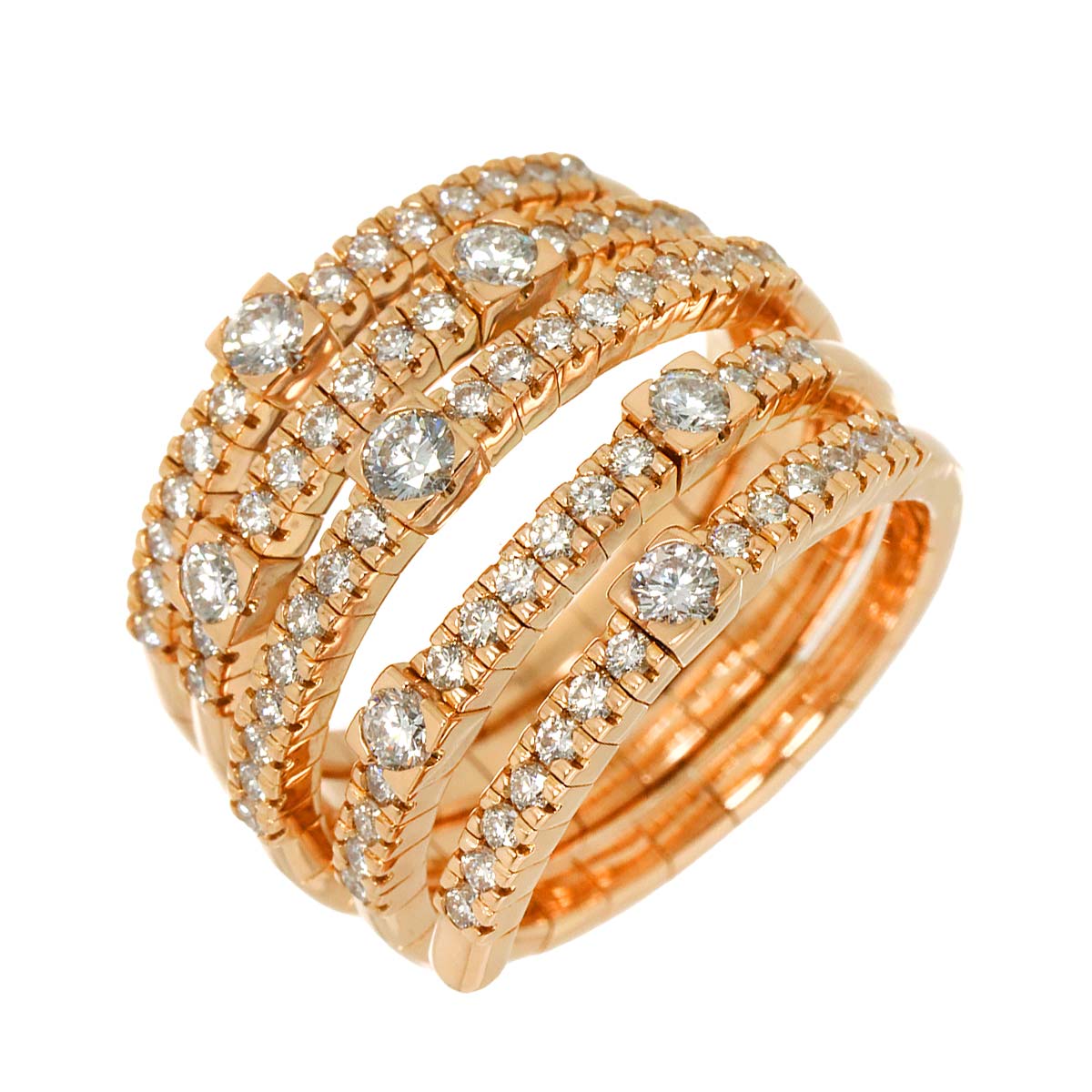 notte di san lorenzo Diamond Ring 18K PG 750 size7.5(US)