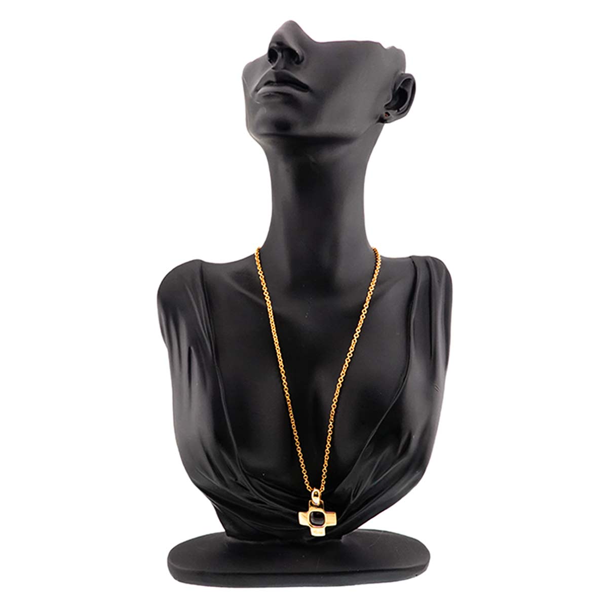 Cross Garnet Necklace 18K Yellow Gold 750