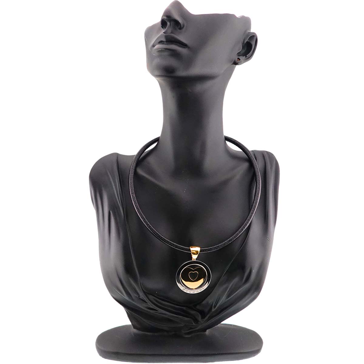 Tondo Heart Necklace 18K Yellow Gold 750 SS Leather