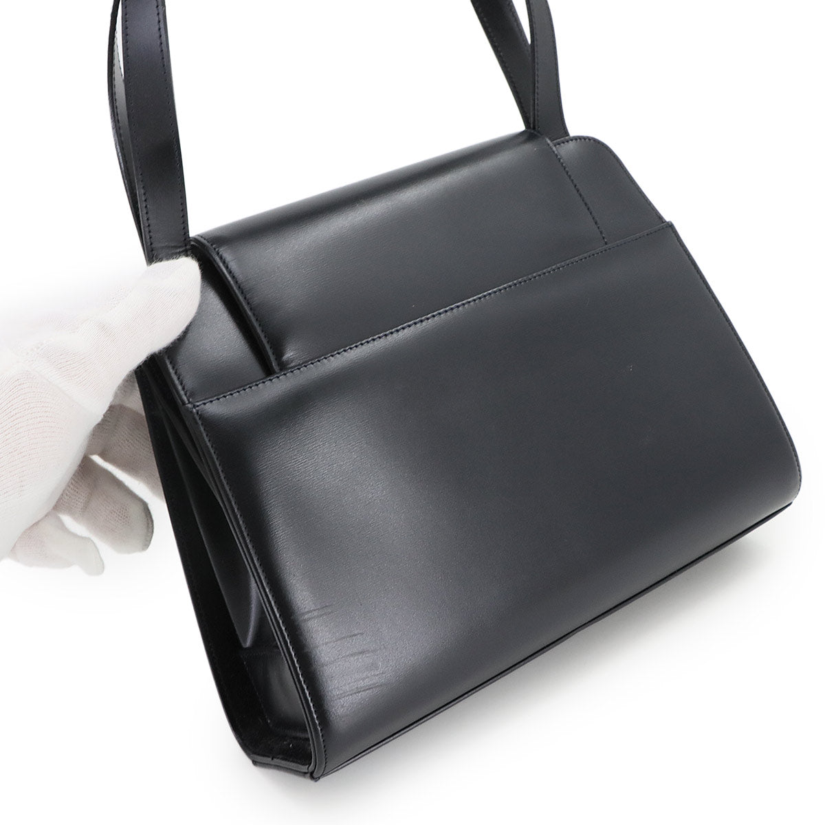 Sapphire Line Hand Bag Leather Navy Purse