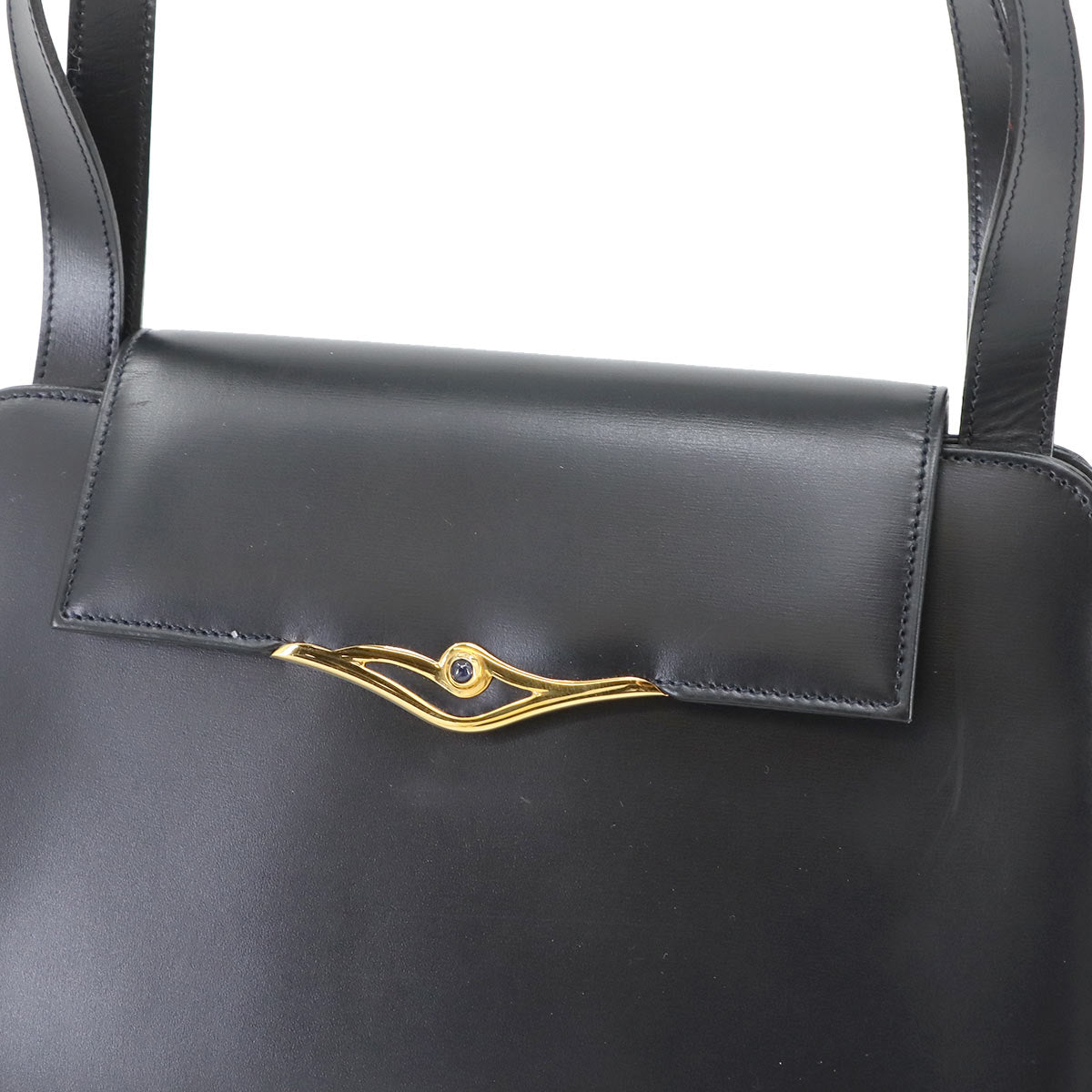 Sapphire Line Hand Bag Leather Navy Purse