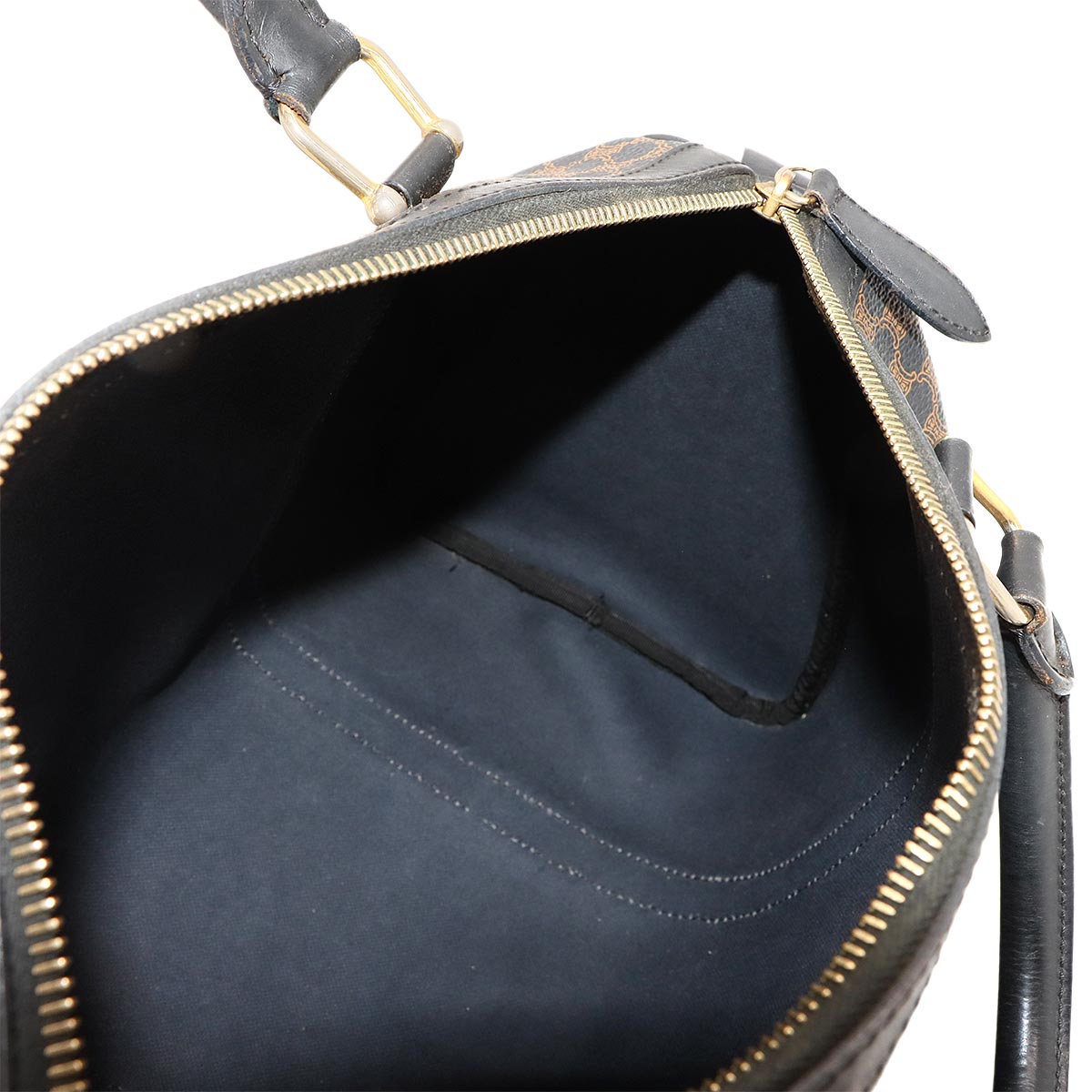 Macadam Boston Hand Bag PVC Leather Black Brown Purse