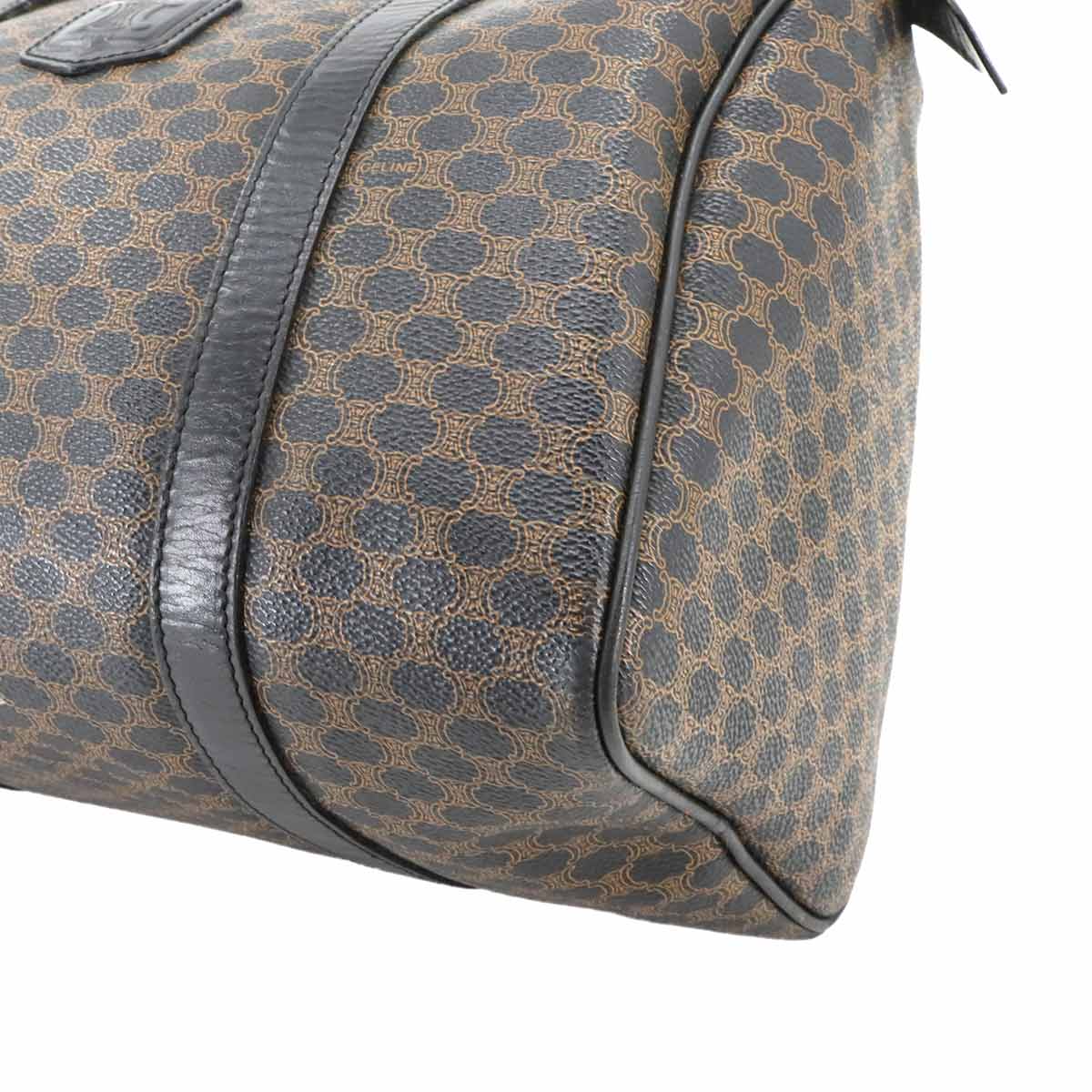 Macadam Boston Hand Bag PVC Leather Black Brown Purse