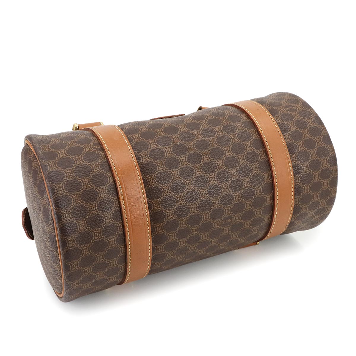 Macadam Mini Boston Hand Shoulder Bag PVC Leather Brown Purse