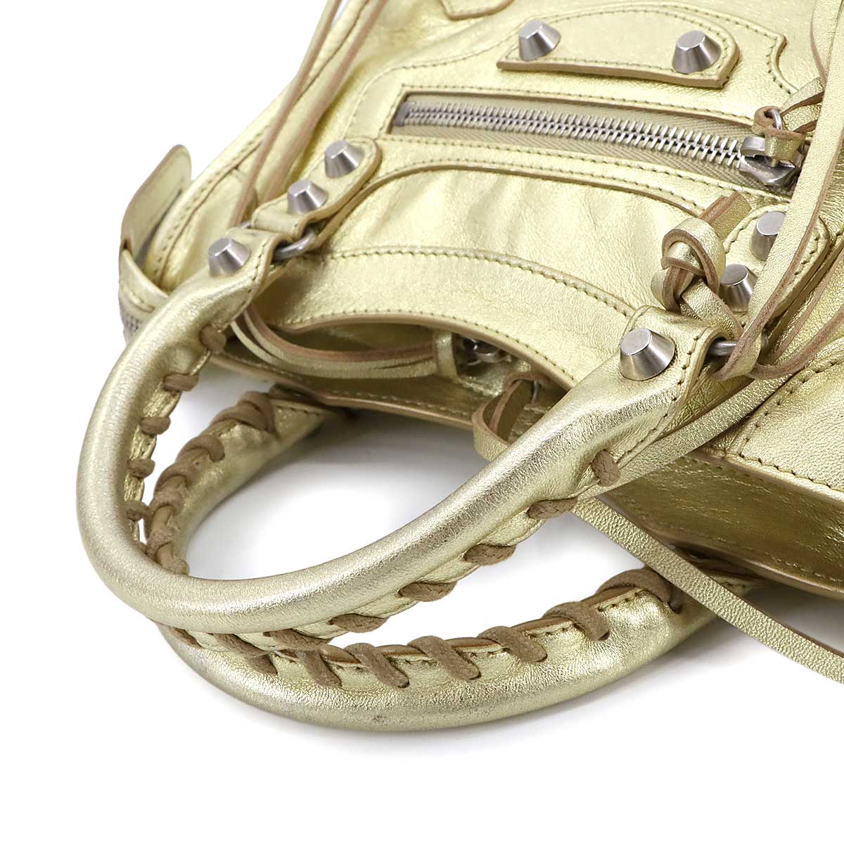 Classic Mini City Hand Shoulder Bag Leather Gold 300295