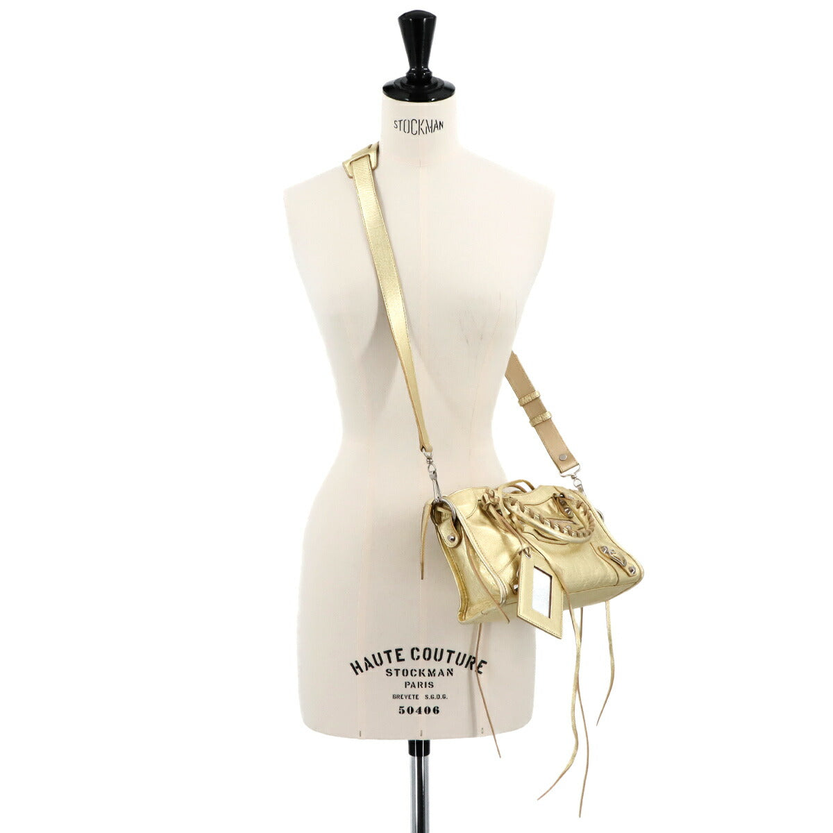 Classic Mini City Hand Shoulder Bag Leather Gold 300295