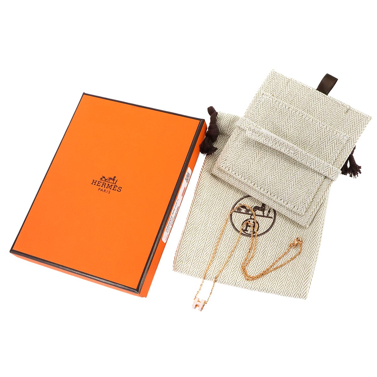 Mini Pop H Chain Necklace Rose dragee Pink gold Accessory