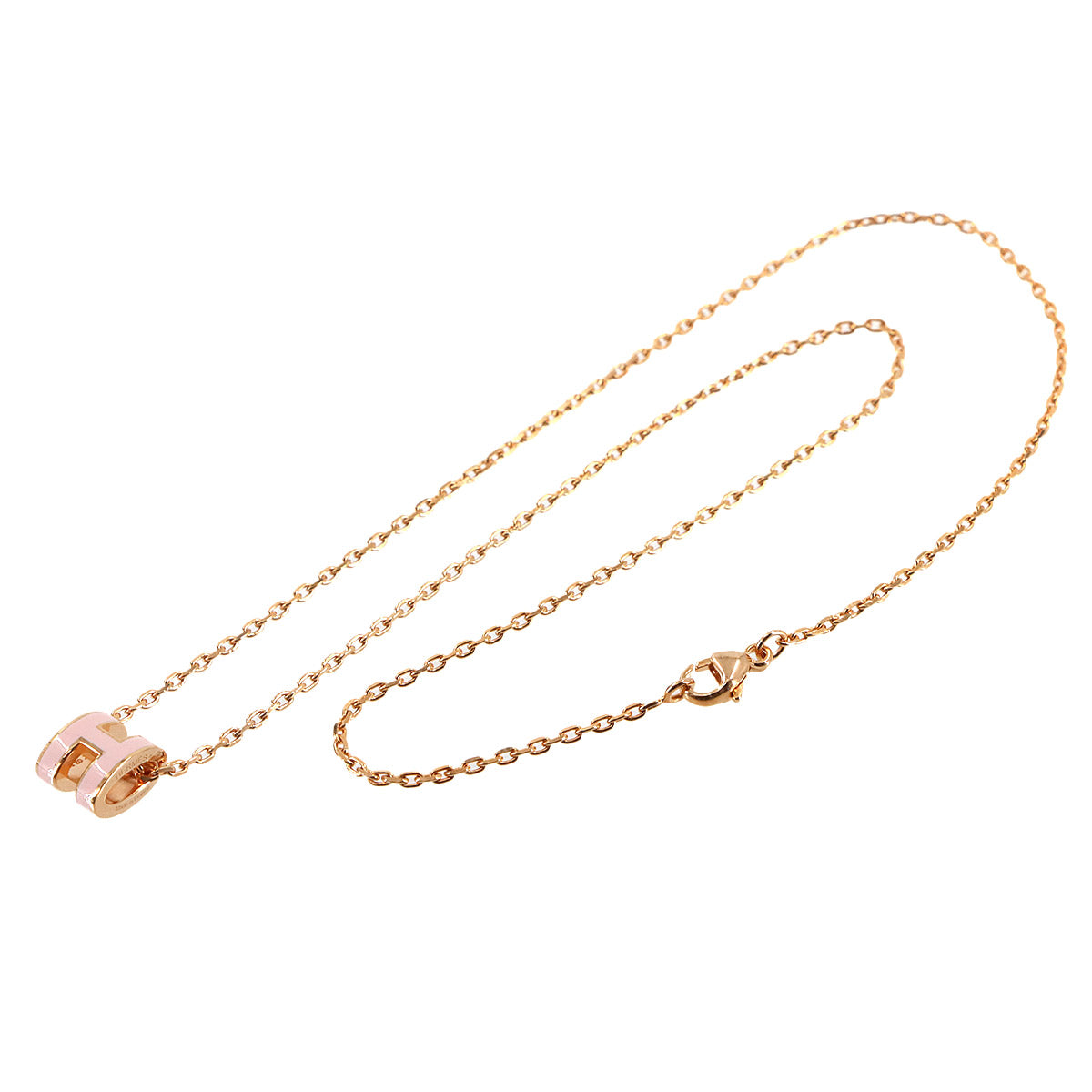 Mini Pop H Chain Necklace Rose dragee Pink gold Accessory
