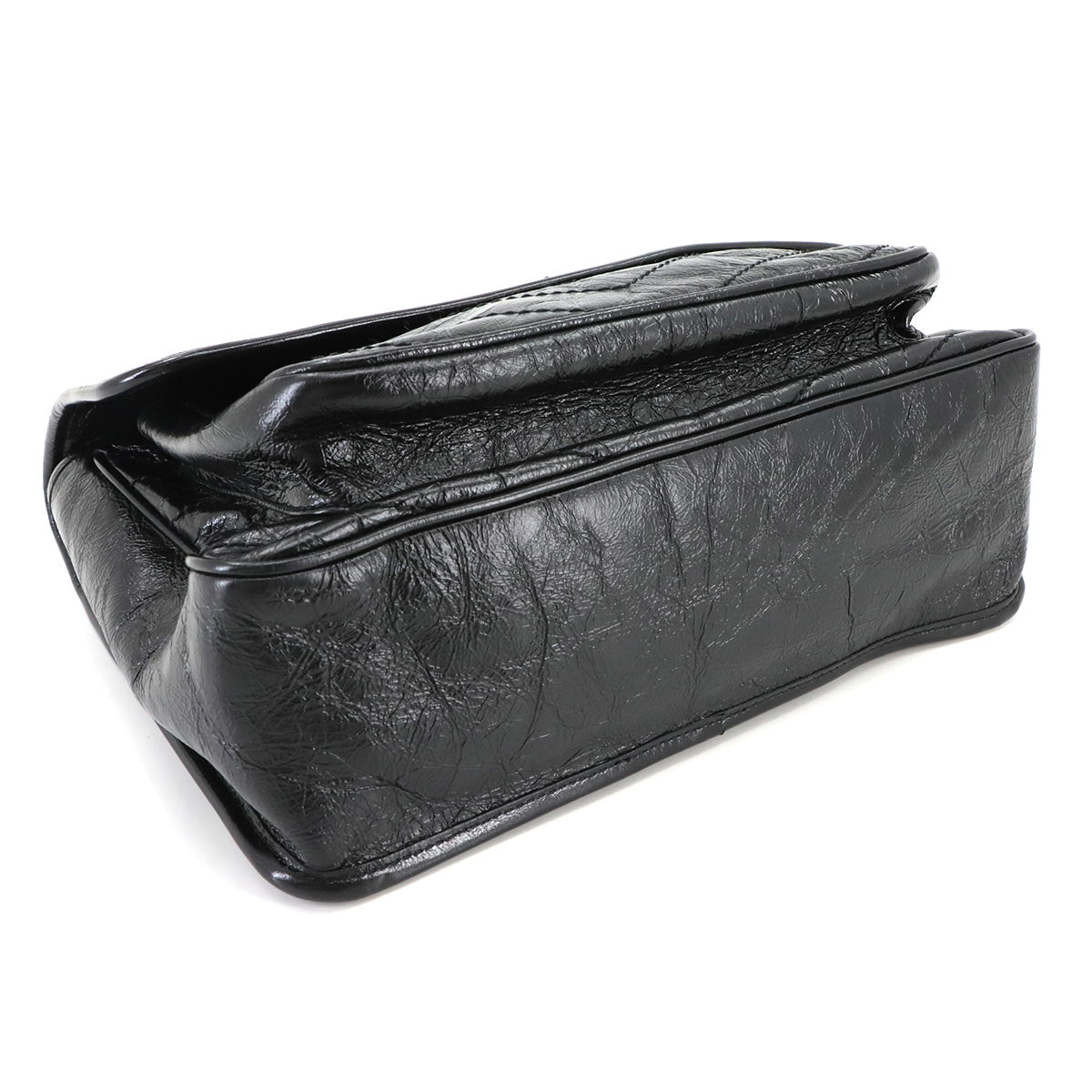 SAINT LAURENT Niki Medium Chain Shoulder Bag Leather Noir 575055