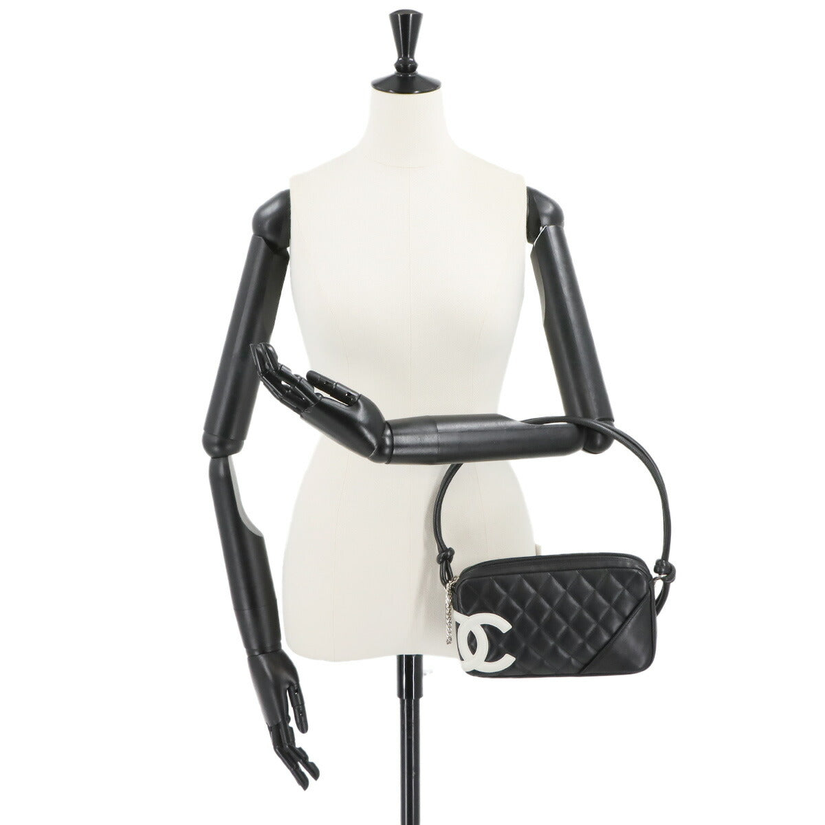 Cambon Line Shoulder Bag Leather Black A25175 Coco Logos