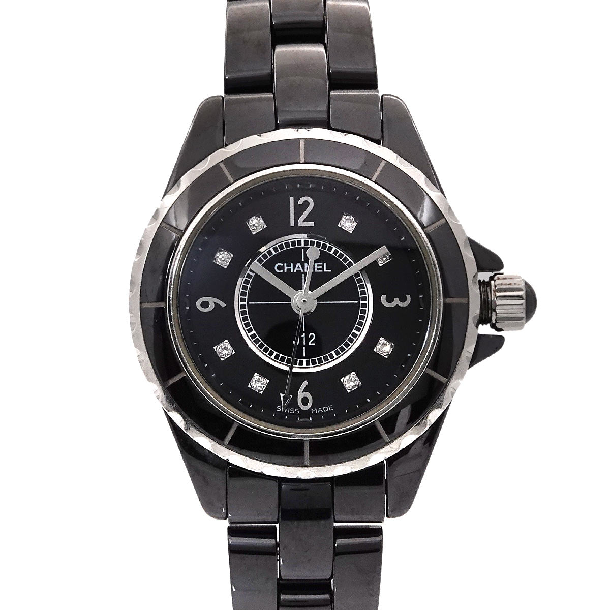 J12 29mm H2569 8P Diamond Quartz Black Dial Ladies Watch