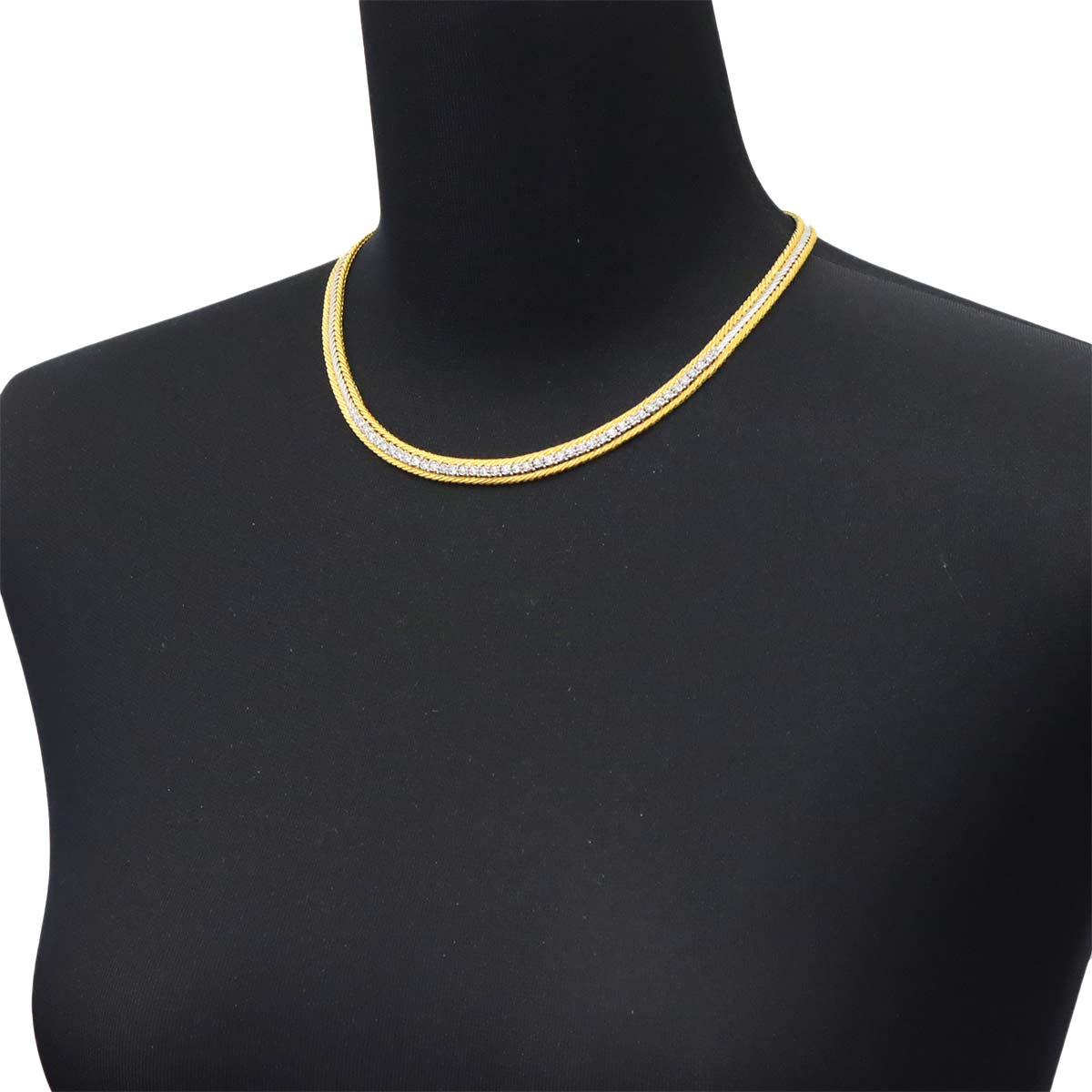 Diamond Necklace 18K WG YG 750