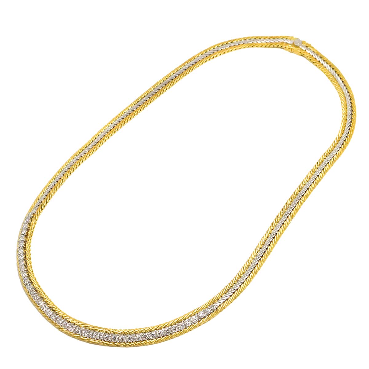 Diamond Necklace 18K WG YG 750