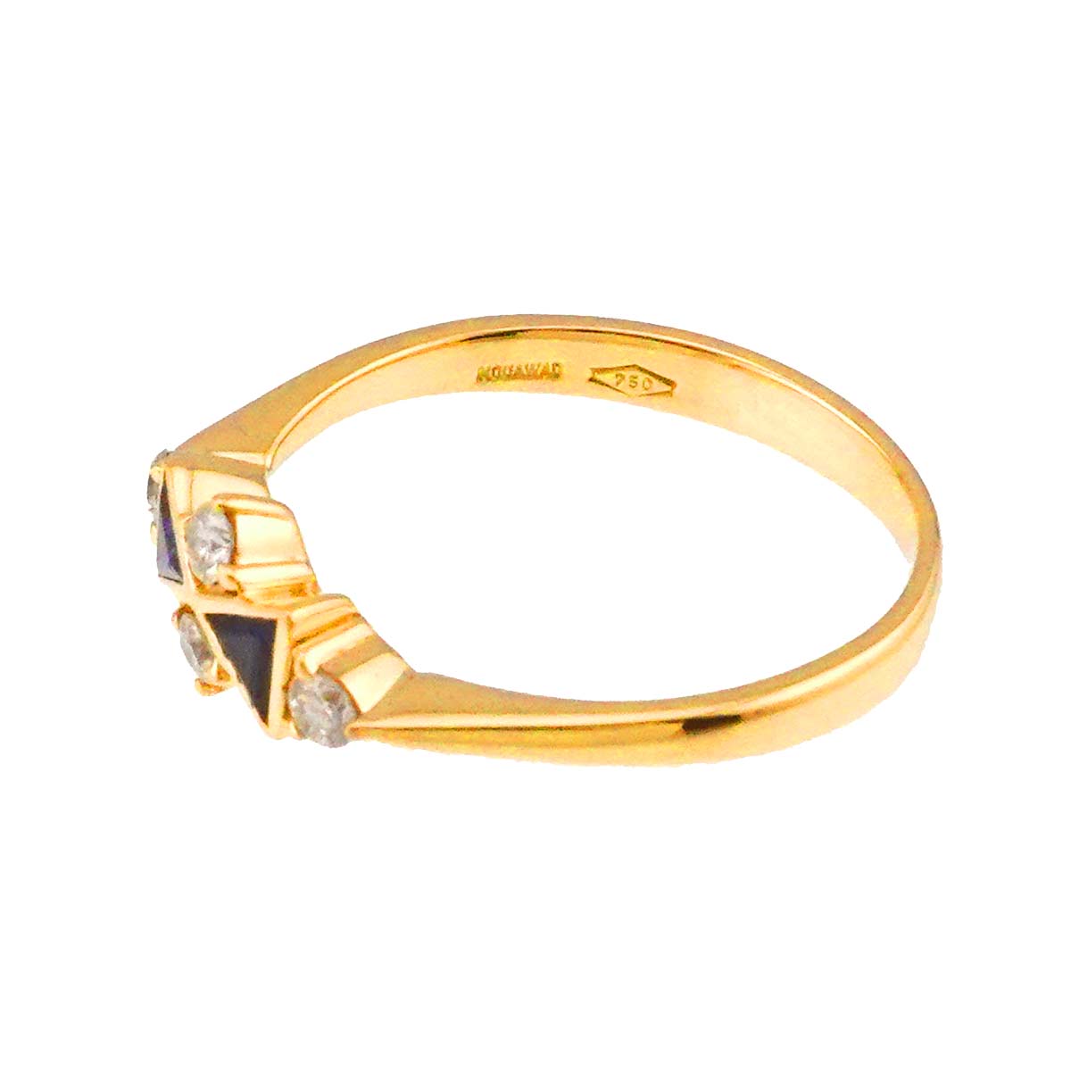 Sapphire Daimond Ring 18K YG 750 Size6.5-6.75(US)