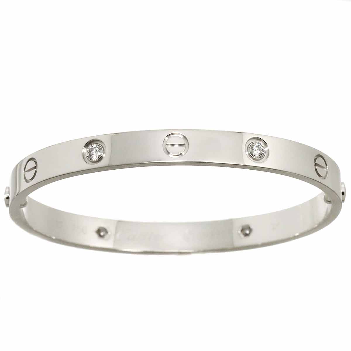 Love Bracelet Diamond 4P Bangle 18K WG 750 Size17