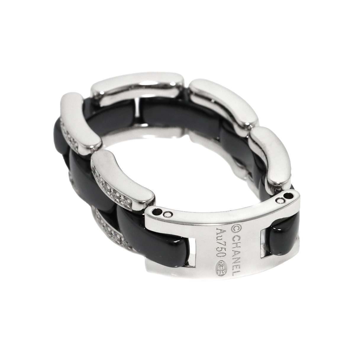 ULTRA MM Diamond Ring Ceramic 18K WG 750 Size60 8.75-9(US)