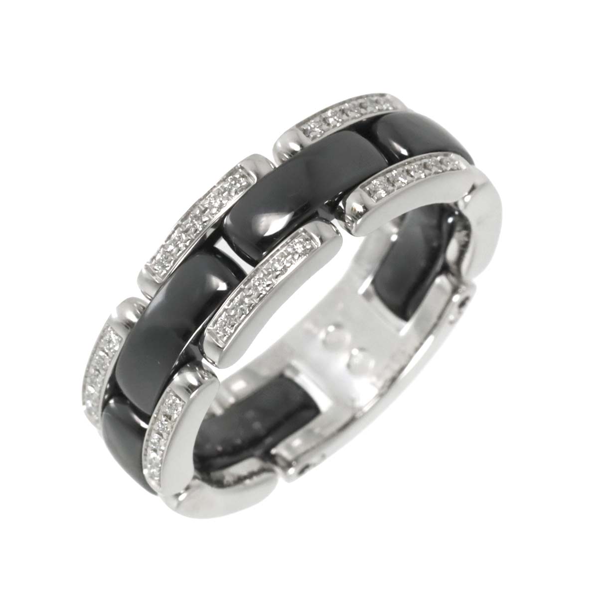 ULTRA MM Diamond Ring Ceramic 18K WG 750 Size60 8.75-9(US)