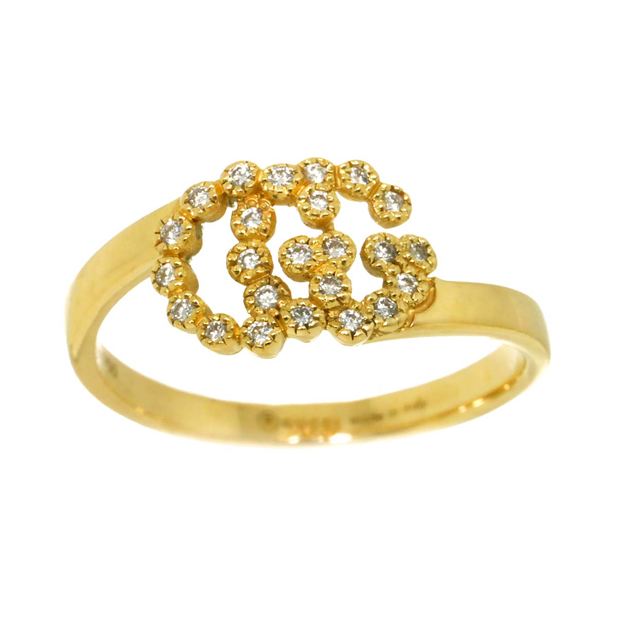 Diamond Ring 18K Yellow Gold 750 Size12 5.75-6(US)