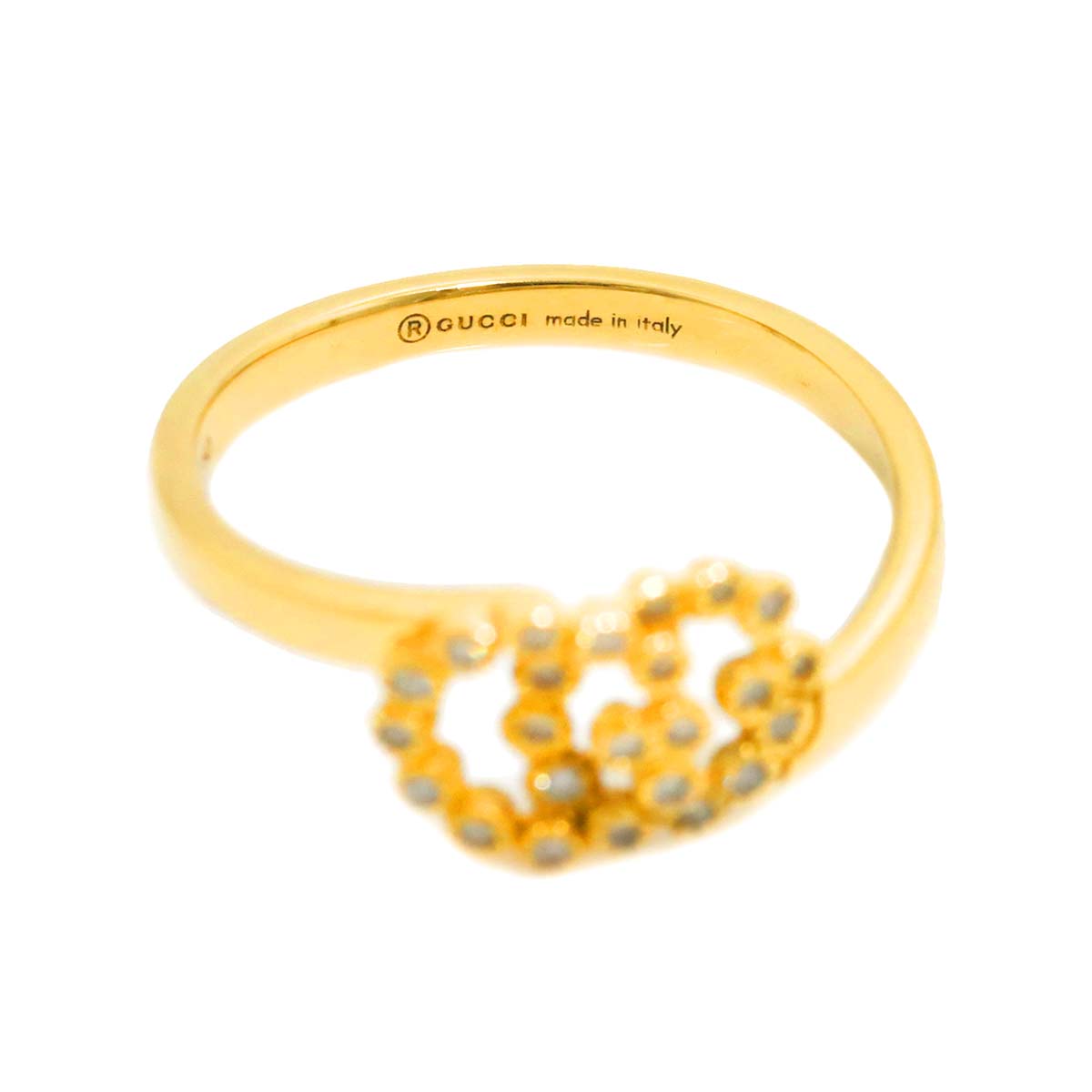 Diamond Ring 18K Yellow Gold 750 Size12 5.75-6(US)