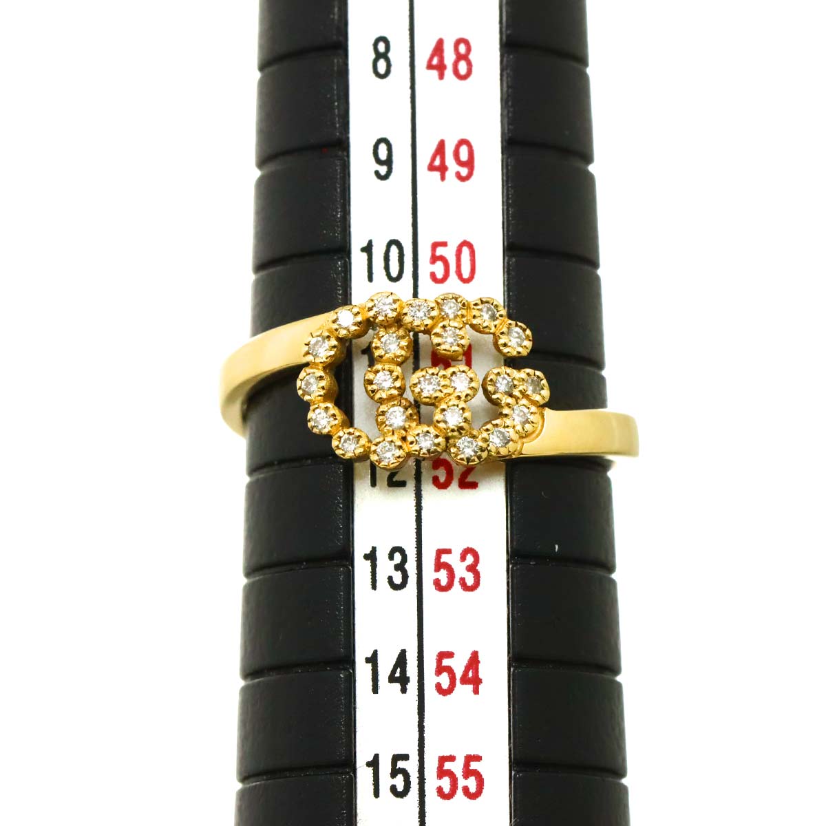 Diamond Ring 18K Yellow Gold 750 Size12 5.75-6(US)