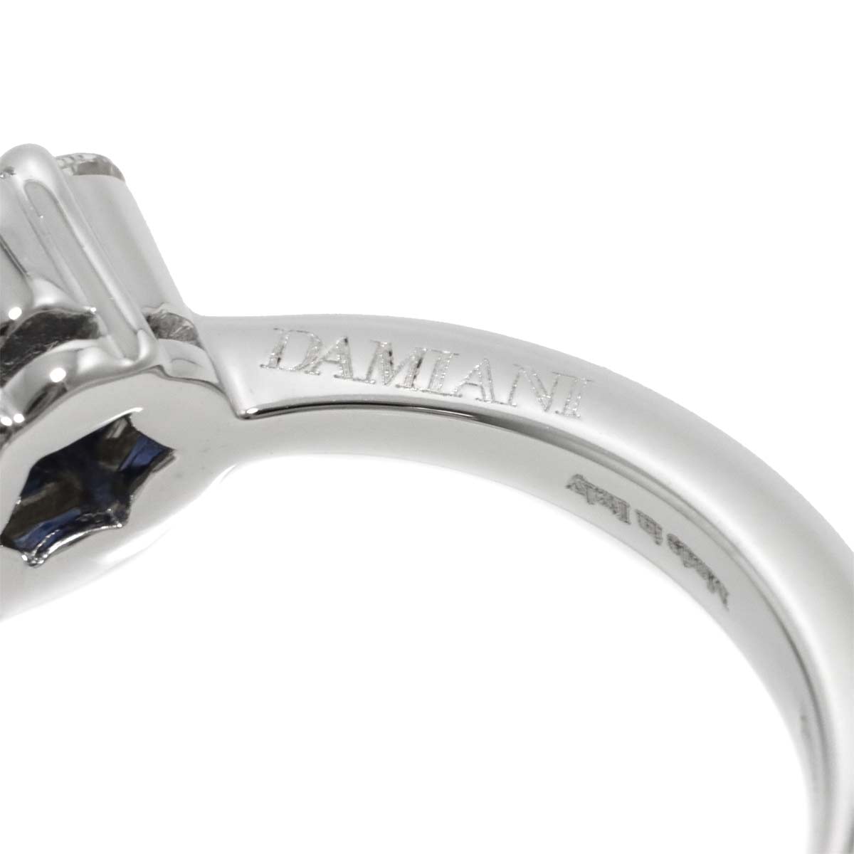 Sapphire Diamond Ring 18K WG 750 Size5.25(US)