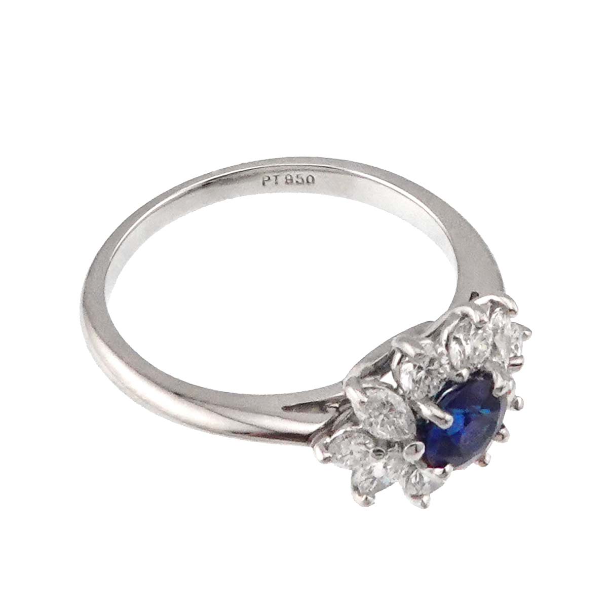 Sapphire Diamond Ring Platinum Size5.25(US)