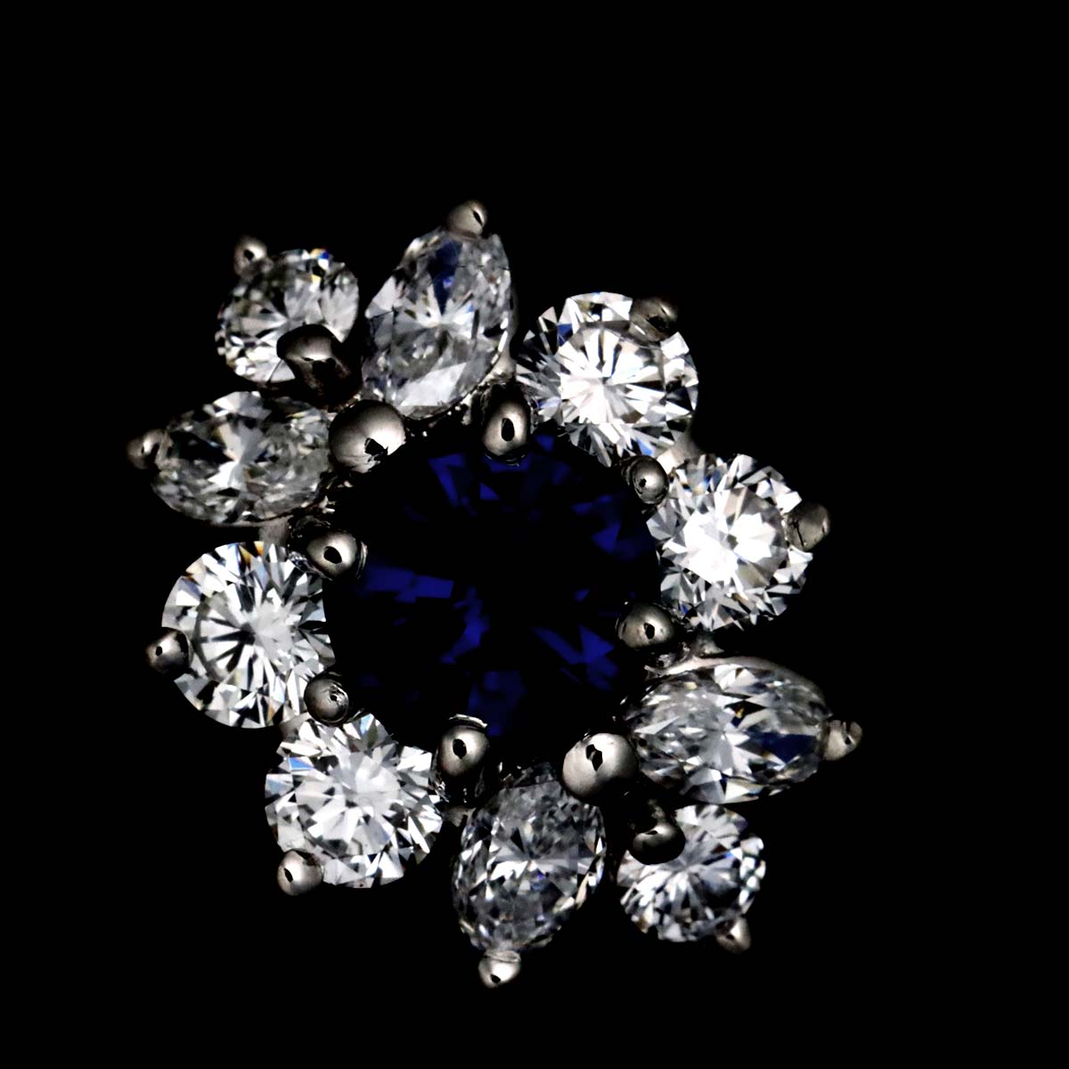 Sapphire Diamond Ring Platinum Size5.25(US)