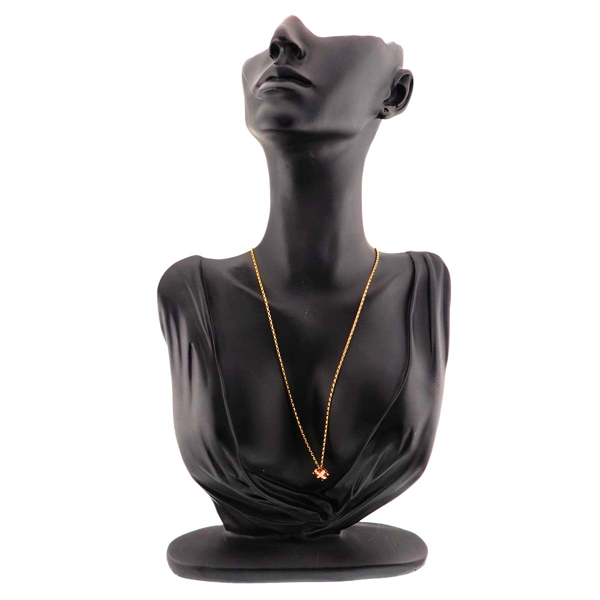 Ruby 0.38ct Diamond 0.12ct Necklace 18K YG 750