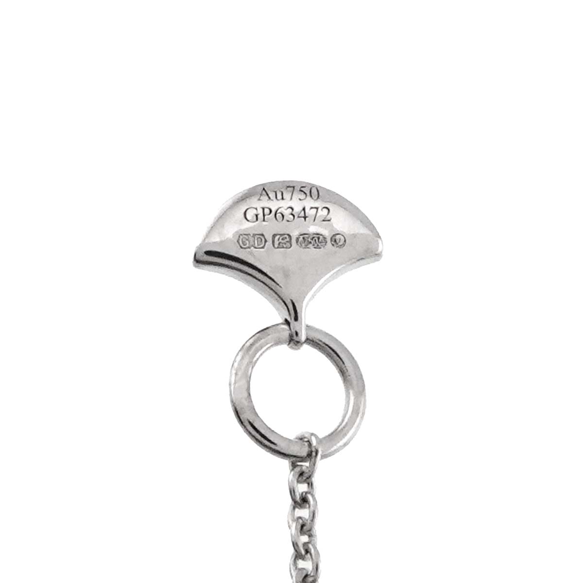 Double Butterfly Silhouette Diamond Necklace 18K WG 750