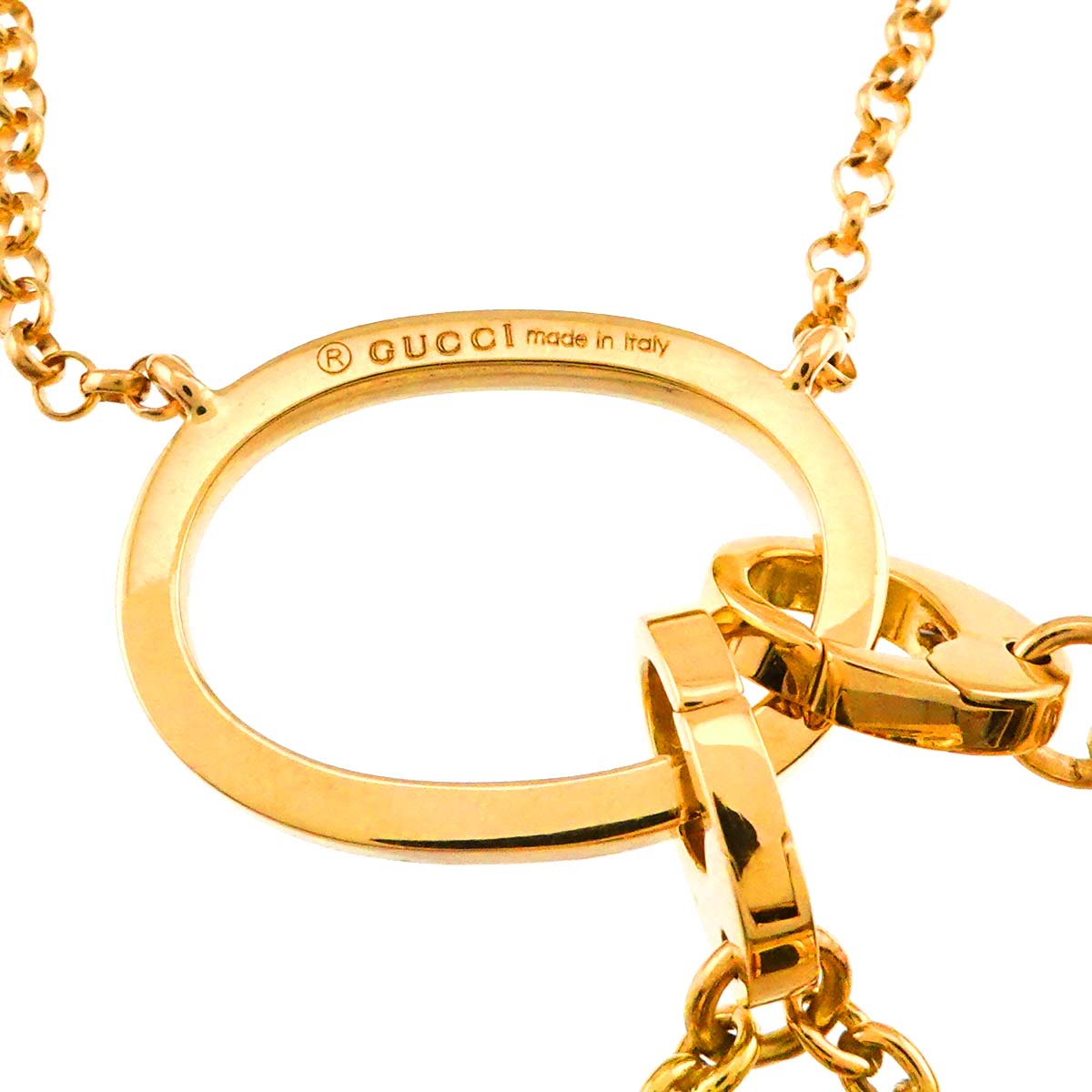 Enamel Turquoise charm Necklace 18K Yellow Gold 750