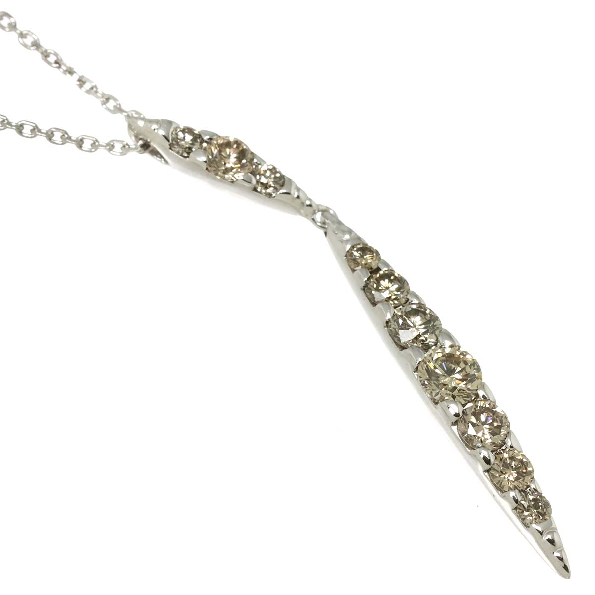 BrownDiamond 1.00ct Necklace 18K White Gold 750