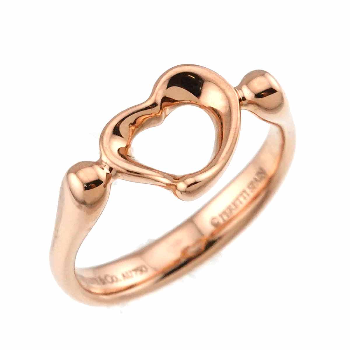 Open Heart Ring 18K Pink Gold 750 size5.5-5.75(US)