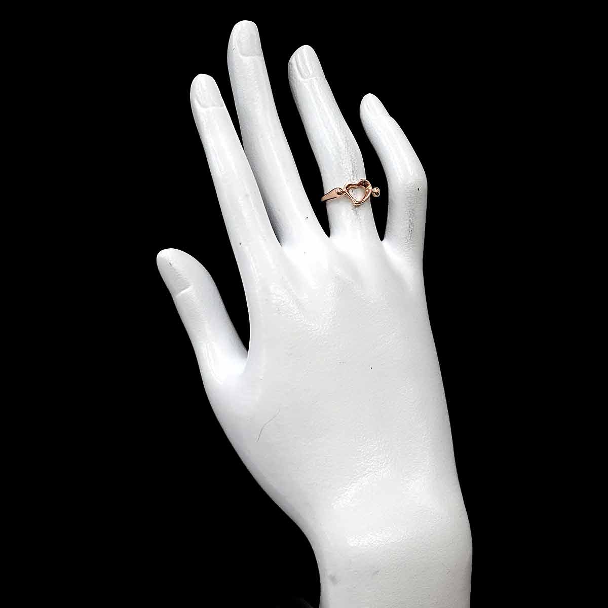 Open Heart Ring 18K Pink Gold 750 size5.5-5.75(US)