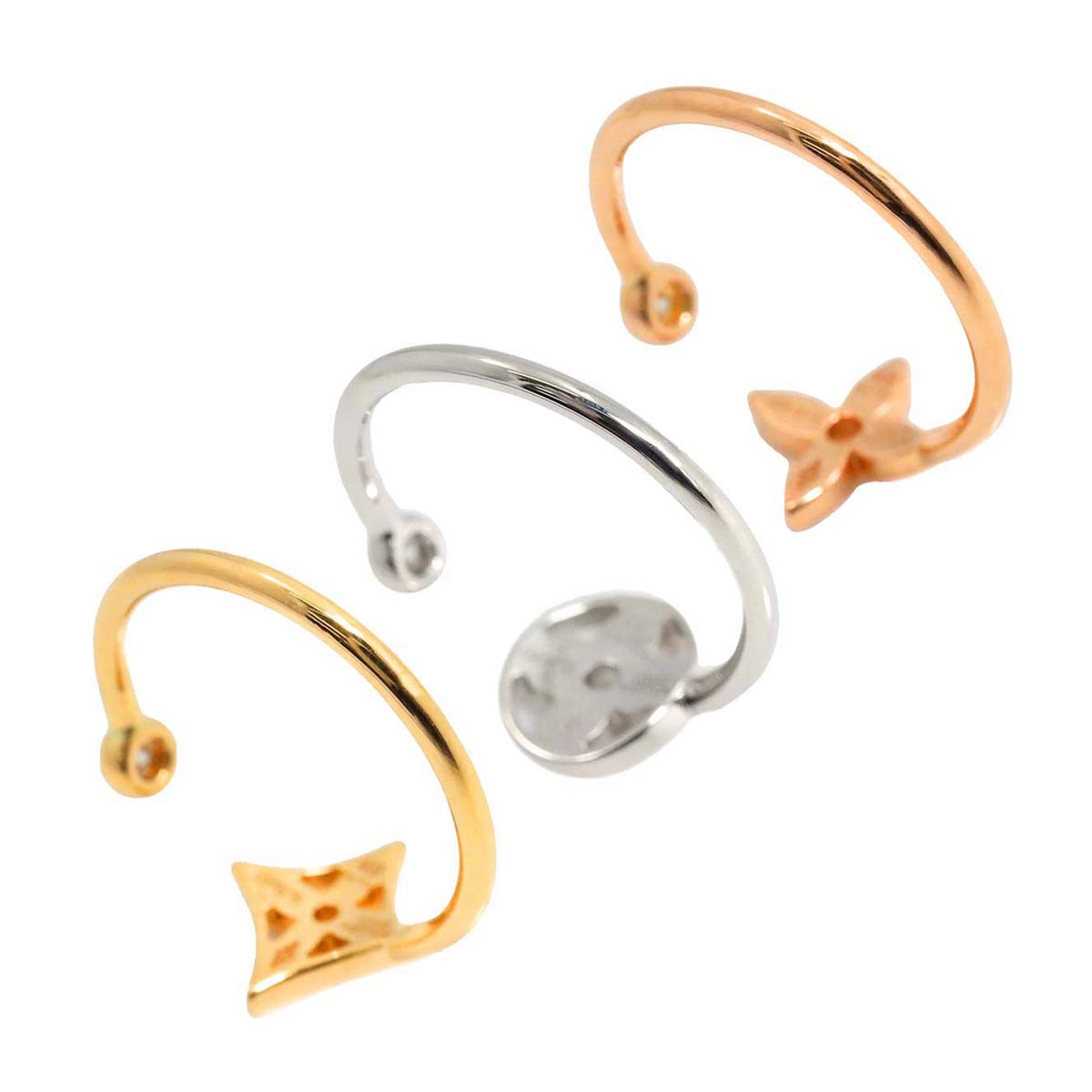 Berg Monogram Ring Diamond 18K YG WG PG Size52 6(US)