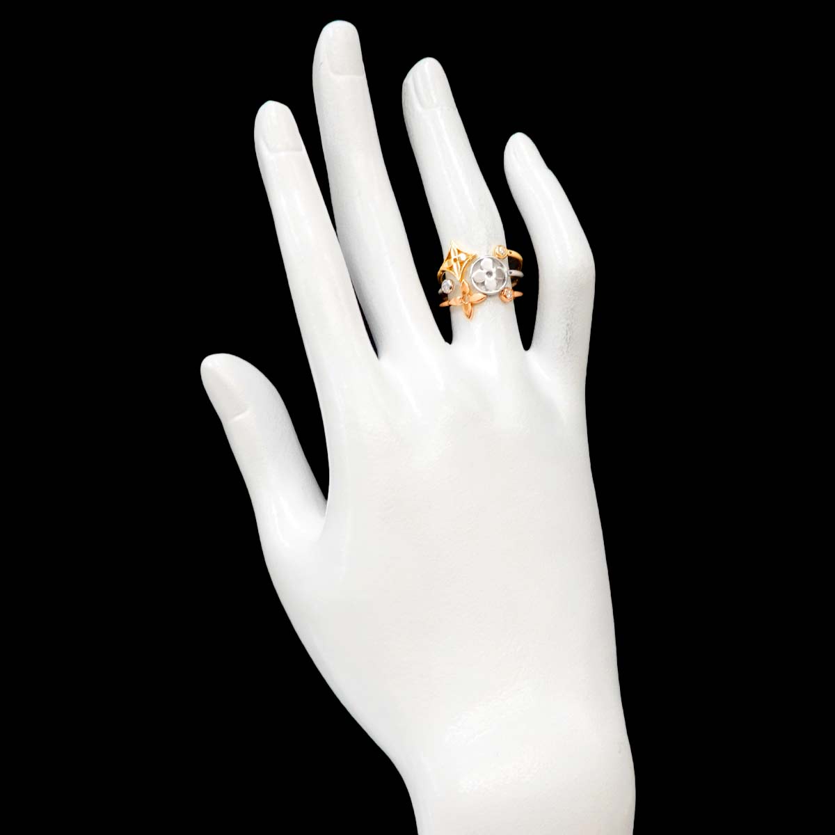 Berg Monogram Ring Diamond 18K YG WG PG Size52 6(US)