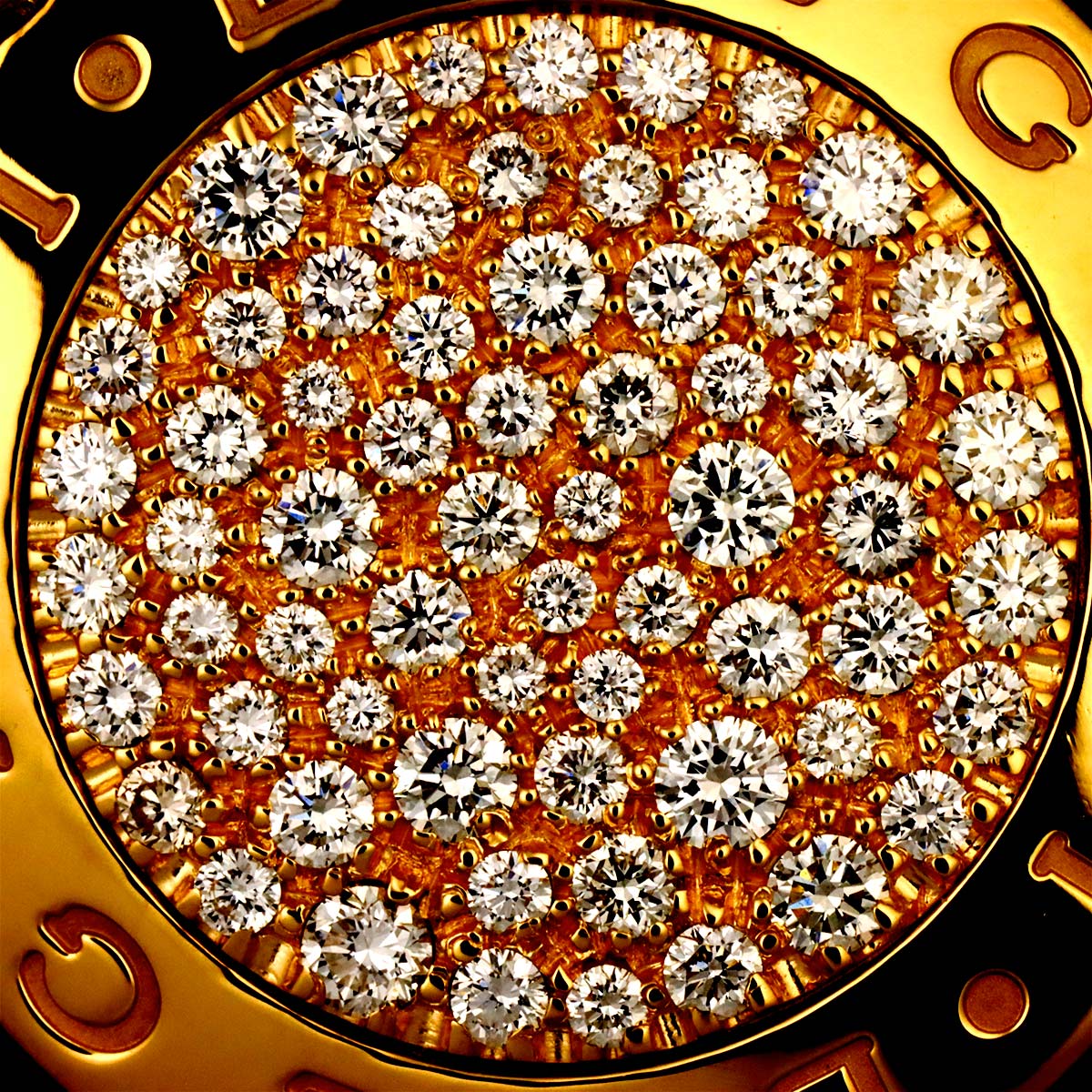 Double logo Pave Diamond Necklace 18K Yellow Gold 750