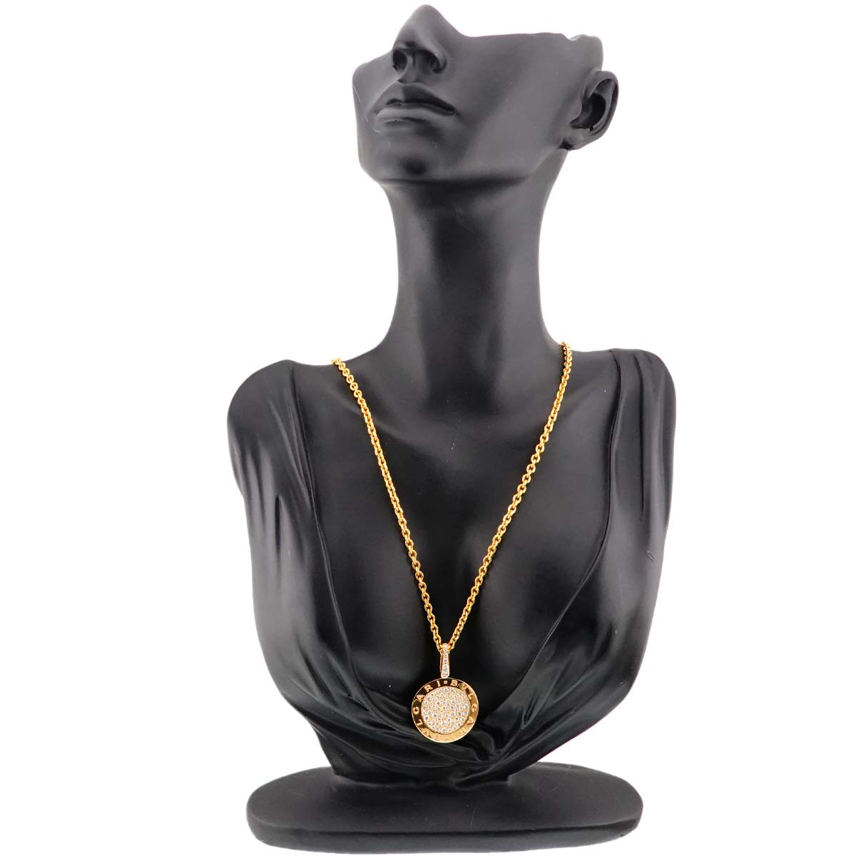 Double logo Pave Diamond Necklace 18K Yellow Gold 750