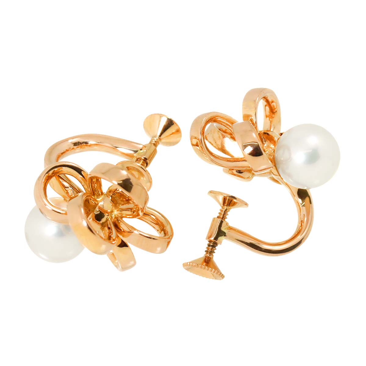 Akoya Pearl 7.5mm Earrings 18K PG 750