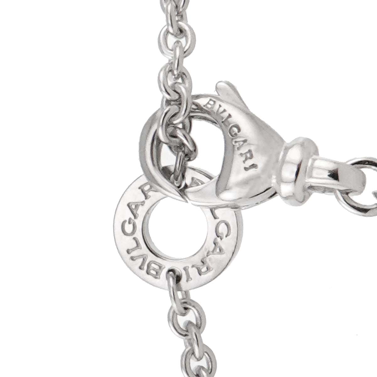 Sapphire Garnet Necklace 18K White Gold 750