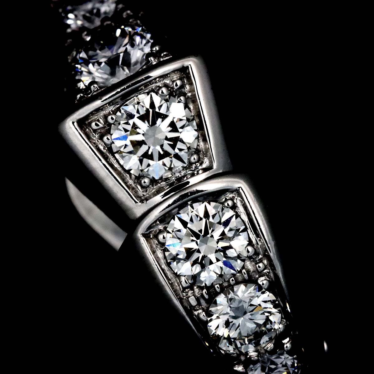 Serpenti Viper Diamond Earrings Pierced 18K White Gold 750